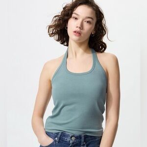 Uniqlo Open Back Halter Top with Built in Bra